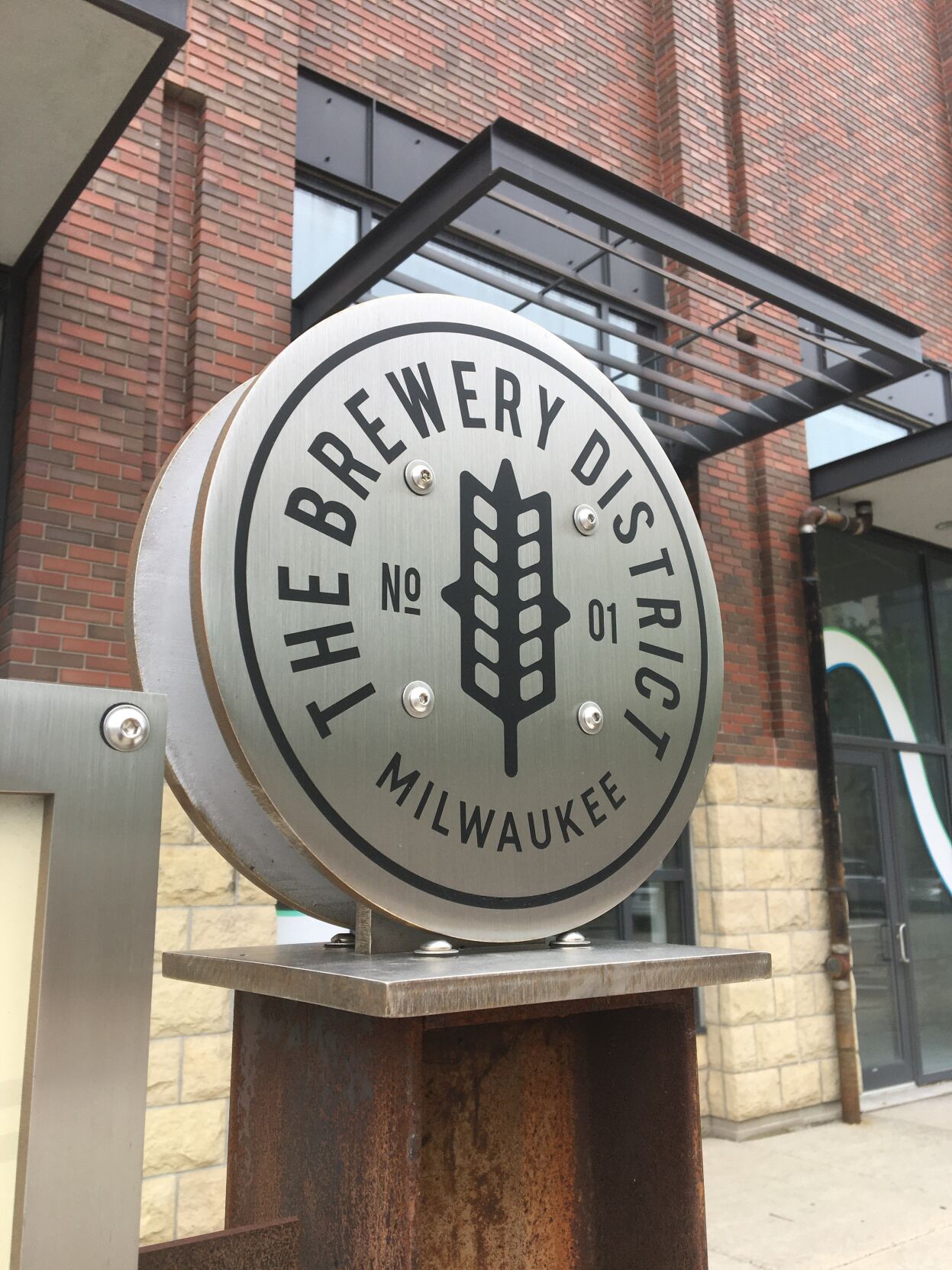 The Brewery District sign on the redeveloped former Pabst Brewing Co. campus